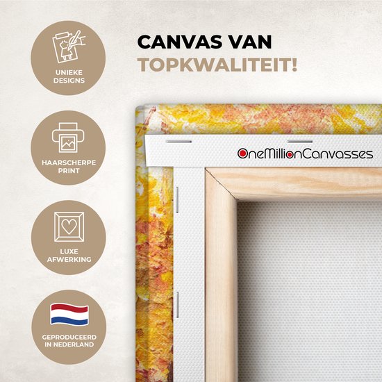 Toile - Peinture - Huile - Automne - Forêt - Oranje - 80x60 cm - Décoration - Intérieur