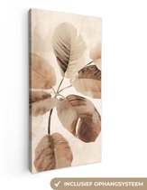 Tableau sur toile plant séchée - Nature - Marron - Plantes - 40x80 cm - Décoration murale