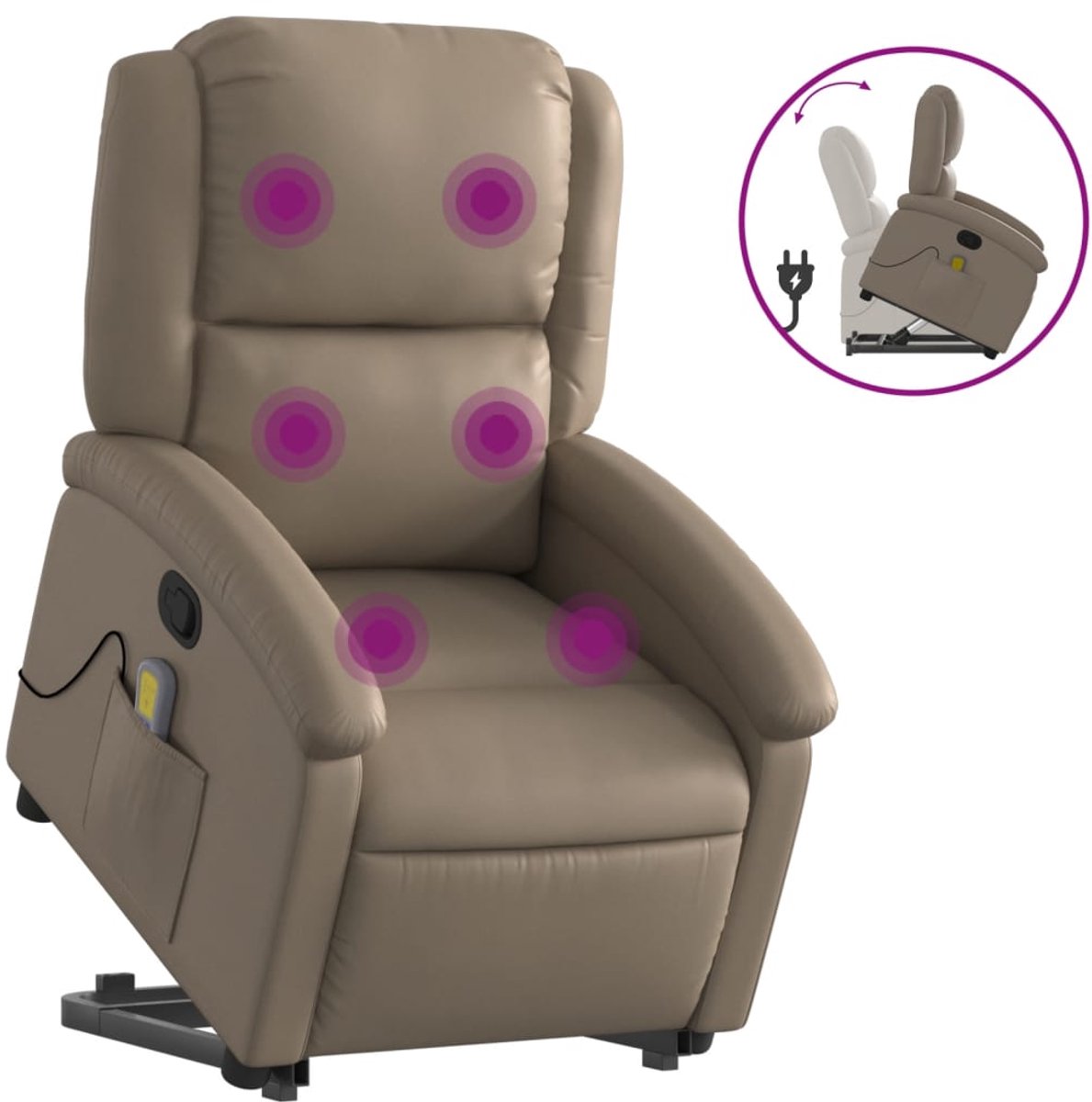 vidaXL Sta-op-massagestoel Verstelbaar Kunstleer Cappuccino - vidaXL - €404,99