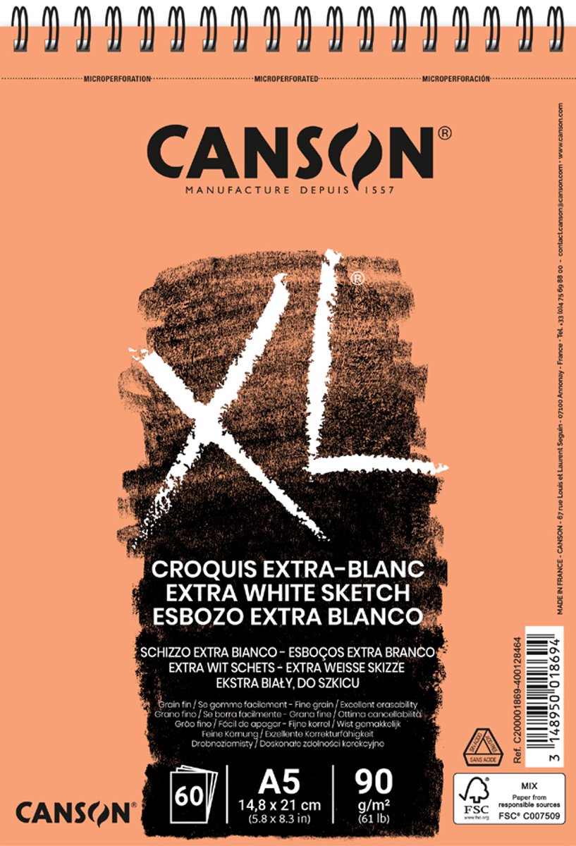 Canson schetsblok 'XL extra wit', formaat A5
