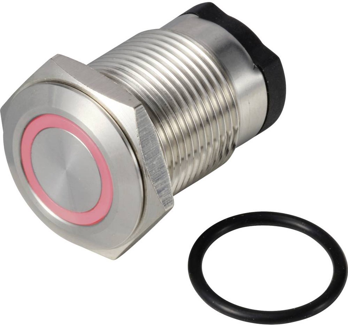 TRU COMPONENTS TC-13224144 ONPOW6316F-10E/Q/R/12V/S Druktoets 36 V DC/AC 2 A 1x uit/(aan) Moment Rood IP65 1 stuk(s)