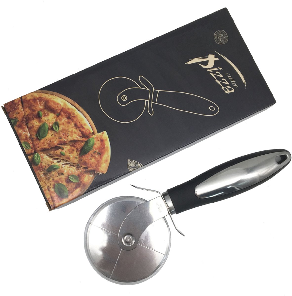 Pizzasnijder/ Vaatwasserbestendig / Roller / Wiebelt niet / Roestvrijstaal / Licht van gewicht