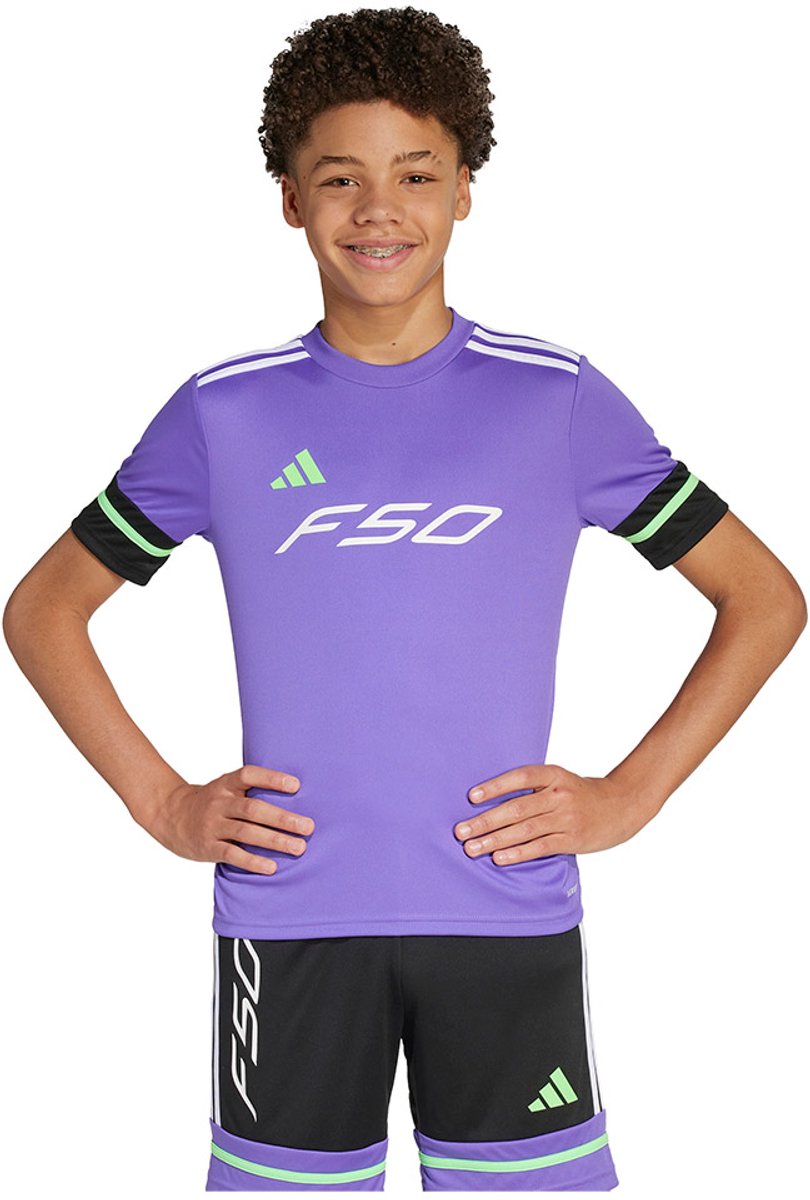 Adidas F50 T-shirt Met Korte Mouwen Paars 5-6 Years Meisjes
