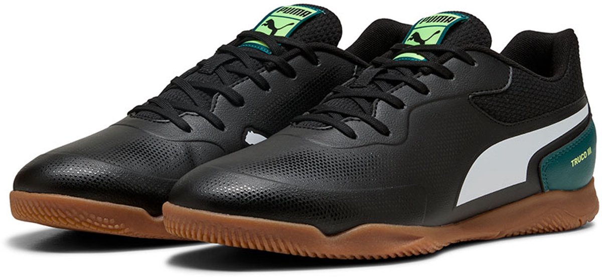 Zwarte Puma Truco III zaalvoetbalschoenen voor mannen, EU 45, met een comfortabele en duurzame synthetische bovenkant.