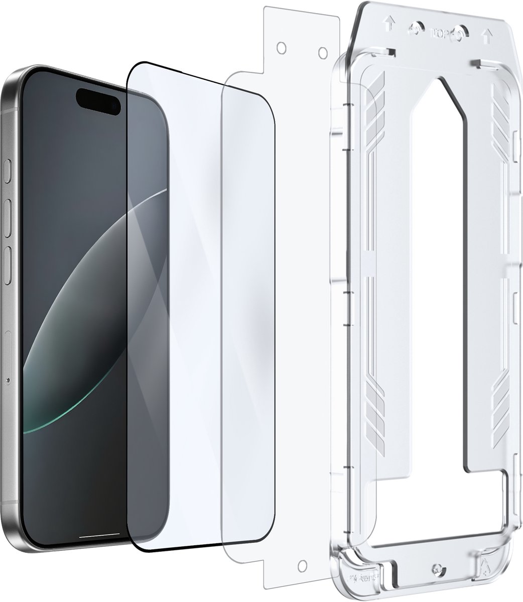 Cazy screenprotector geschikt voor iPhone 17 / 17 Pro / 16 Pro - Screenprotector met Applicator