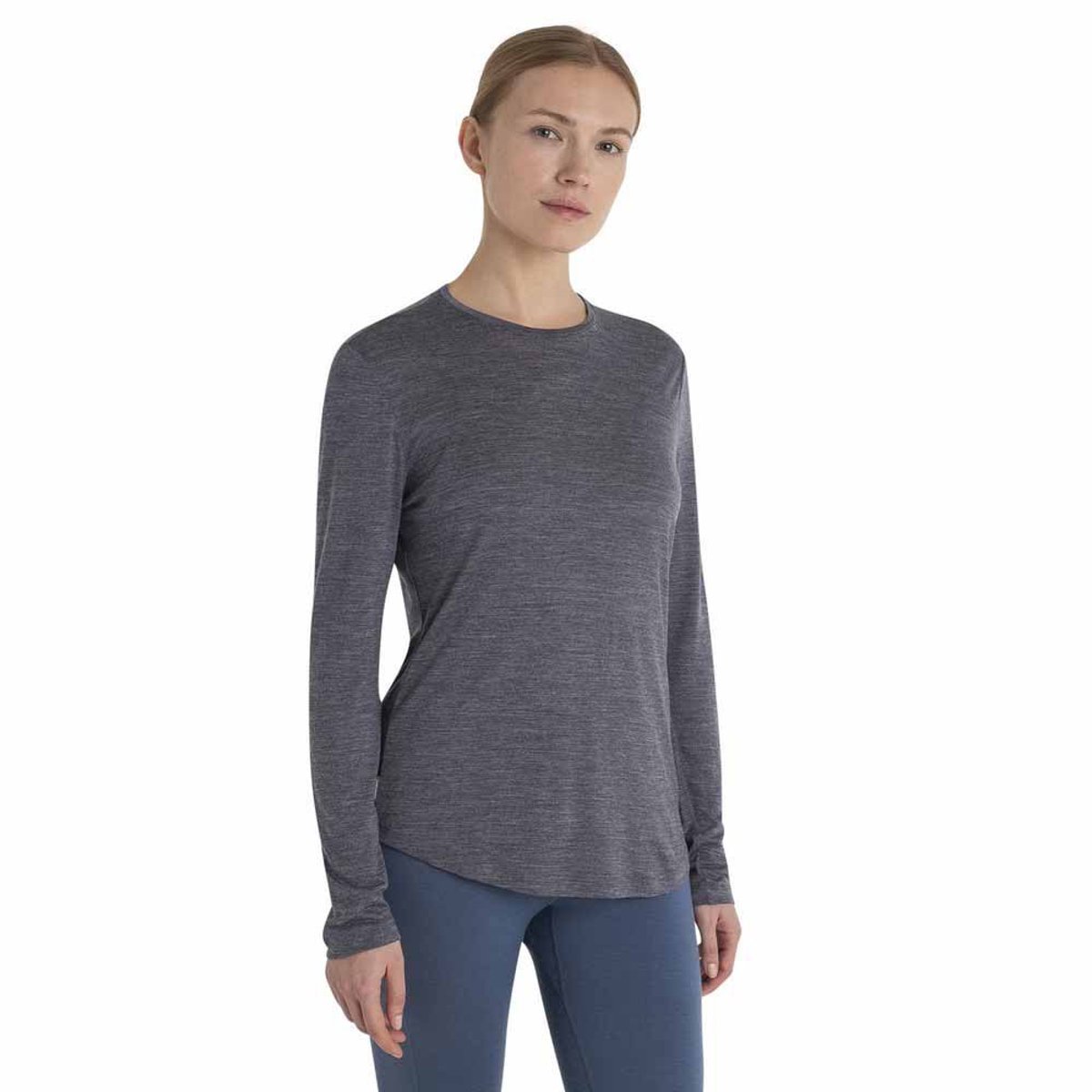 Icebreaker Merino 125 Cool-lite Sphere Iii T-shirt Met Lange Mouwen Grijs S Vrouw