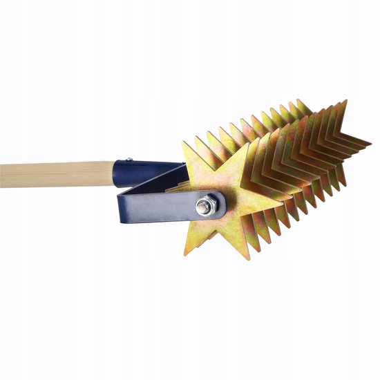 KADAX Sterfrees met houten steel, cultivator met 12 sterren, tuinfrees, rolcultivator, kruimelaar voor het losmaken van de grond, cultivator en rolhak van Merkloos	 — afbeelding 2