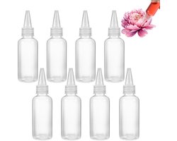 8 stuks - plastic knijpflessen van 60 ml - mini doorzichtige lege knijpfles - kleine fles met lekvrije doppen - voor lijm, reizen, verf, lotion