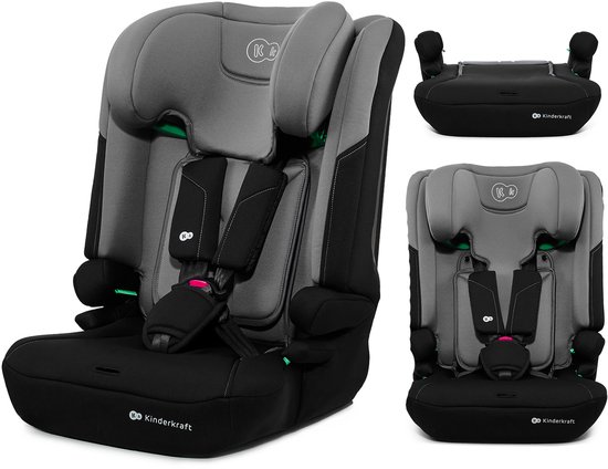 Kinderkraft I-COMFY 3-in-1 i-Size Autostoel – 76-150 cm – Groep 1/2/3 – R129 Goedgekeurd – Grijs