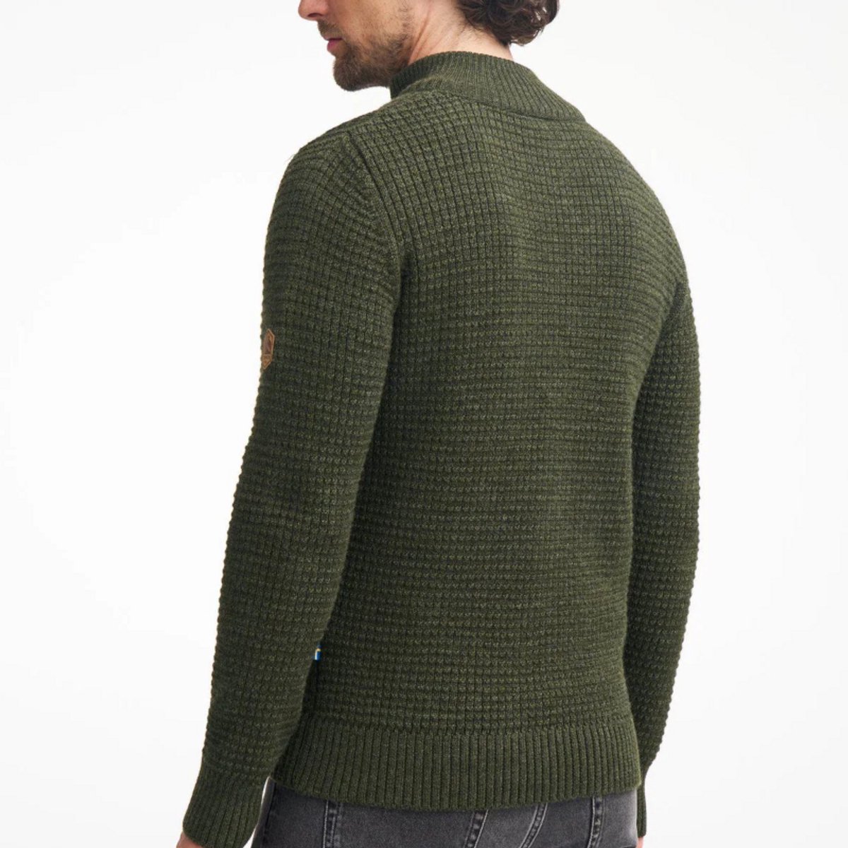 Ivanhoe trui Moritz half zip Clay 100% wol Rood