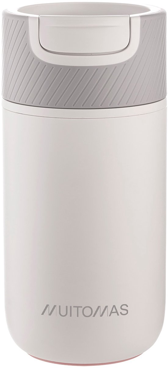 Muitomas Never Fall Down Waterfles - anti-val zuignapsysteem - Antislipgreep - Thermische constructie - 350ml -Wit