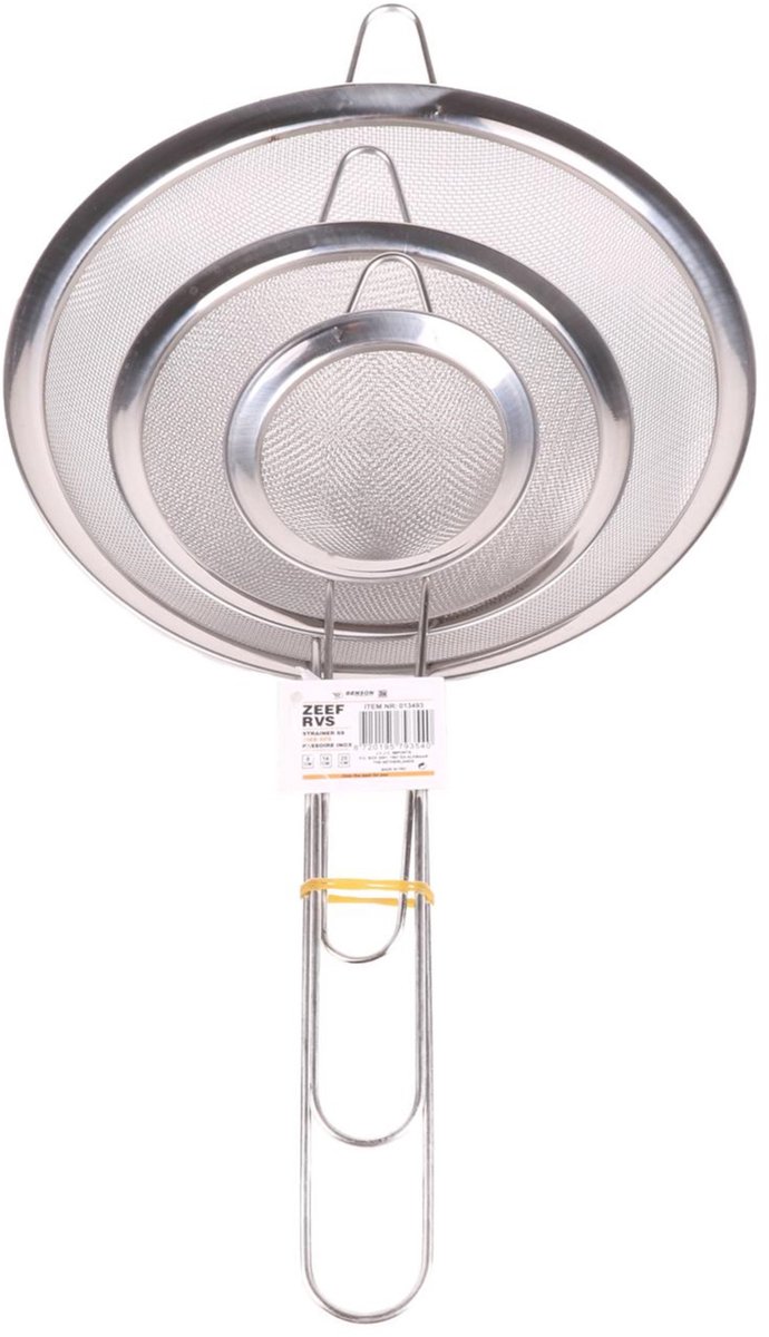 Benson Keuken vergiet/zeef - set 3-delig - RVS - compact - D 8/14 en 20 cm