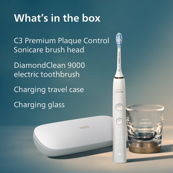 Philips Sonicare DiamondClean 9000 - Luxe Elektrische Tandenborstel - Wit en Rose - Oplaadglas - HX9911/94