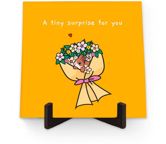 Amorey - Tuile de remerciement - Support inclus - 15x15 cm - Une petite surprise pour vous