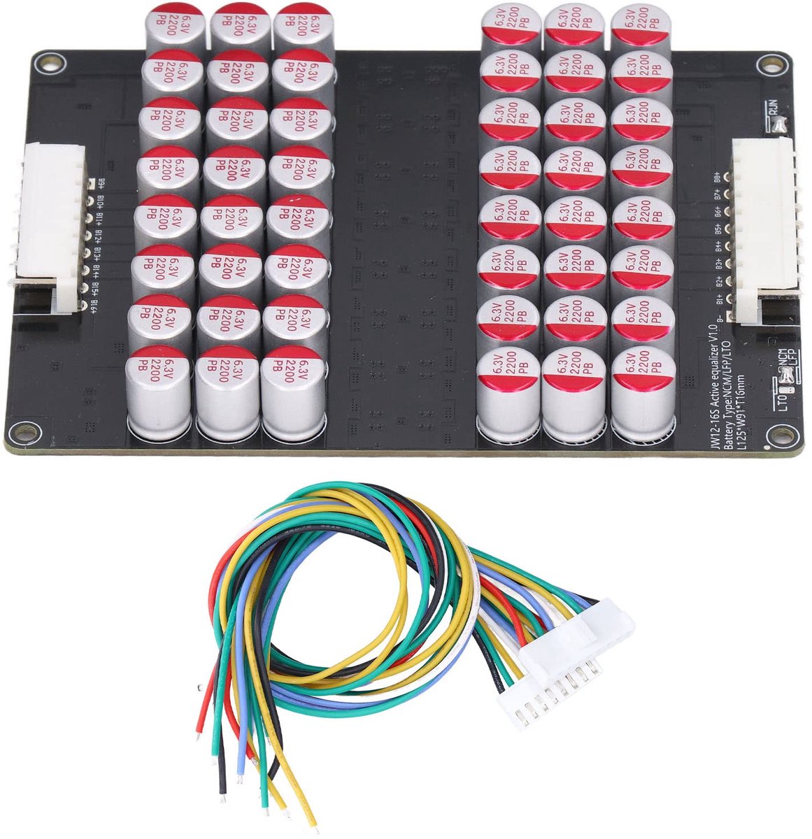 Active Equalizer Balancer Lithium Battery Balance Board, 12S To 16S Universal Active Equalizer Module for LTO LPO LFP 1.8V-4.5V, Lithium Lipo LTO Energy Transfer Board