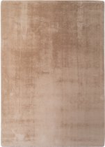 Tapis doux uni JOY – 100 % polyester – Antidérapant – Beige – 120 x 160 cm