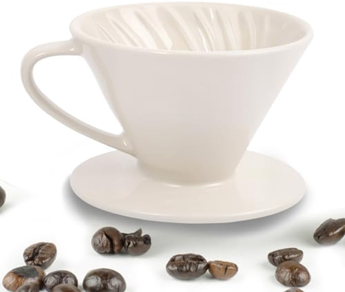 Permanent koffiefilter van porselein, maat 2 voor 2 kopjes koffie - Keramisch en vaatwasserbestendig, ideaal als cadeau
