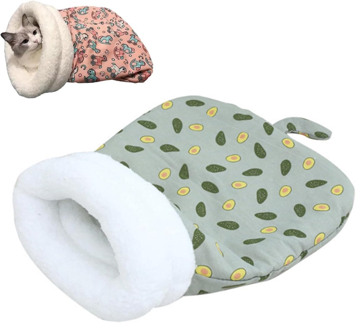 Daity Slaapzak voor binnenkatten - kattenslaapzak - comfortabele winterslaapzak voor katten - warme kattenslaapzak - zacht en donzig wasbaar kattenbed - kattendeken voor binnenkatten (I)