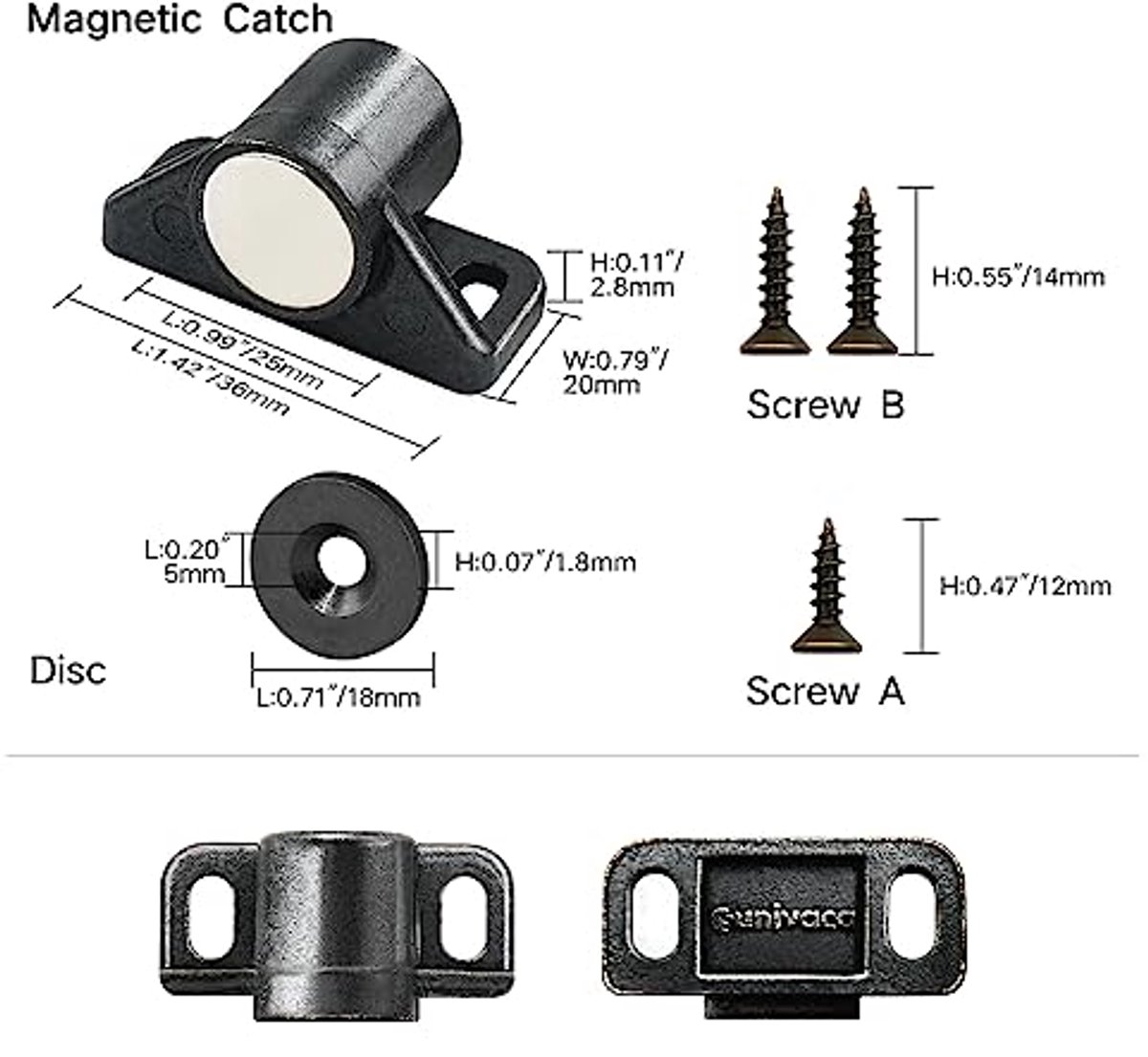 Magnetische deurvanger - Sterke deurmagneten voor kasten en lades (2 stuks)