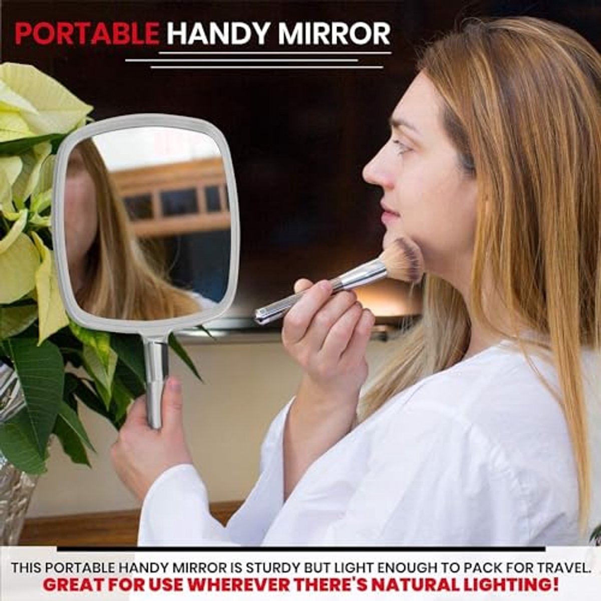 Grote Handspiegel met Handvat - Ideaal voor Kapsels, Make-up en Scheren