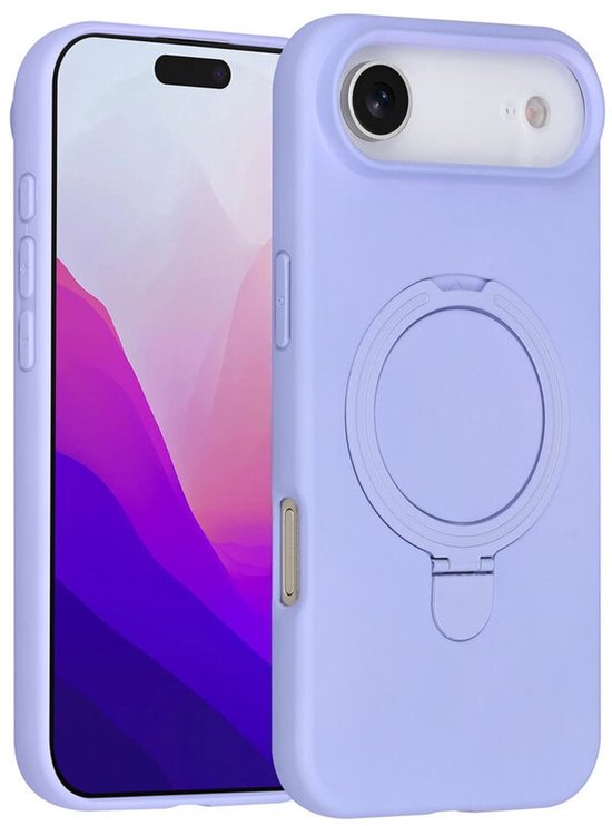Coque iPhone 17 Air - Coque arrière magnétique avec anneau support - Compatible avec les accessoires MagSafe - FuturiQ - Violet