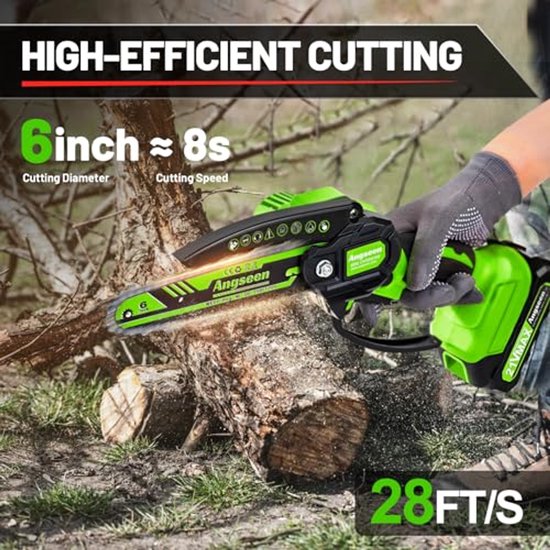 Mini Draadloze Kettingzaag 6 Inch - Lichtgewicht en Krachtig voor Bomen en Hout van MINI — afbeelding 3
