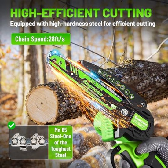 Mini Draadloze Kettingzaag 6 Inch - Lichtgewicht en Krachtig voor Bomen en Hout van MINI — afbeelding 2