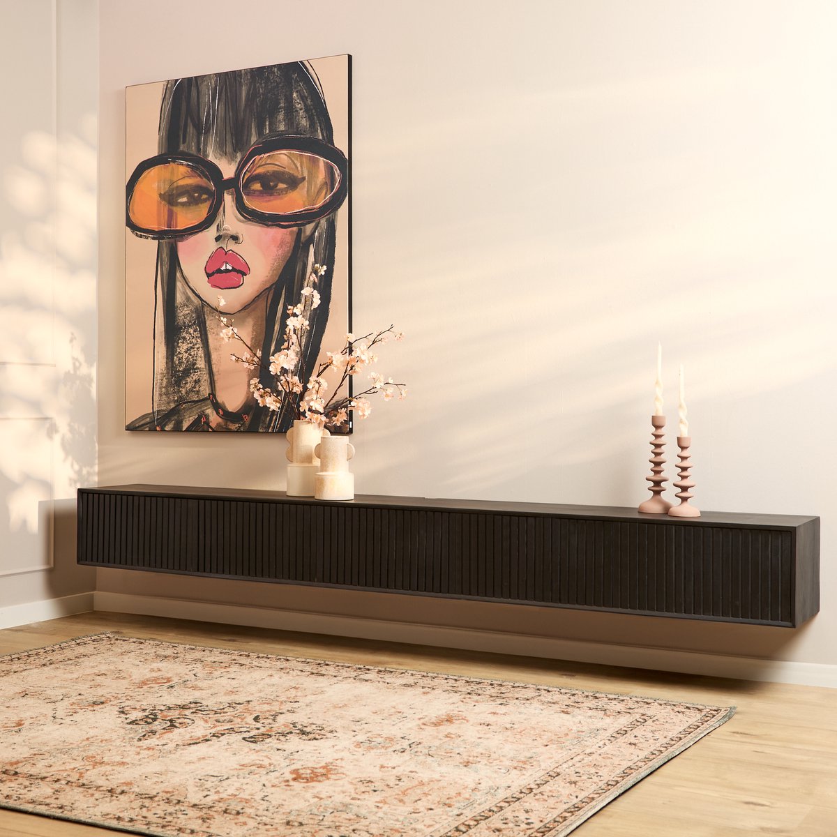 Starfurn Tv meubel Madison - Zwart - 35x280x30 cm