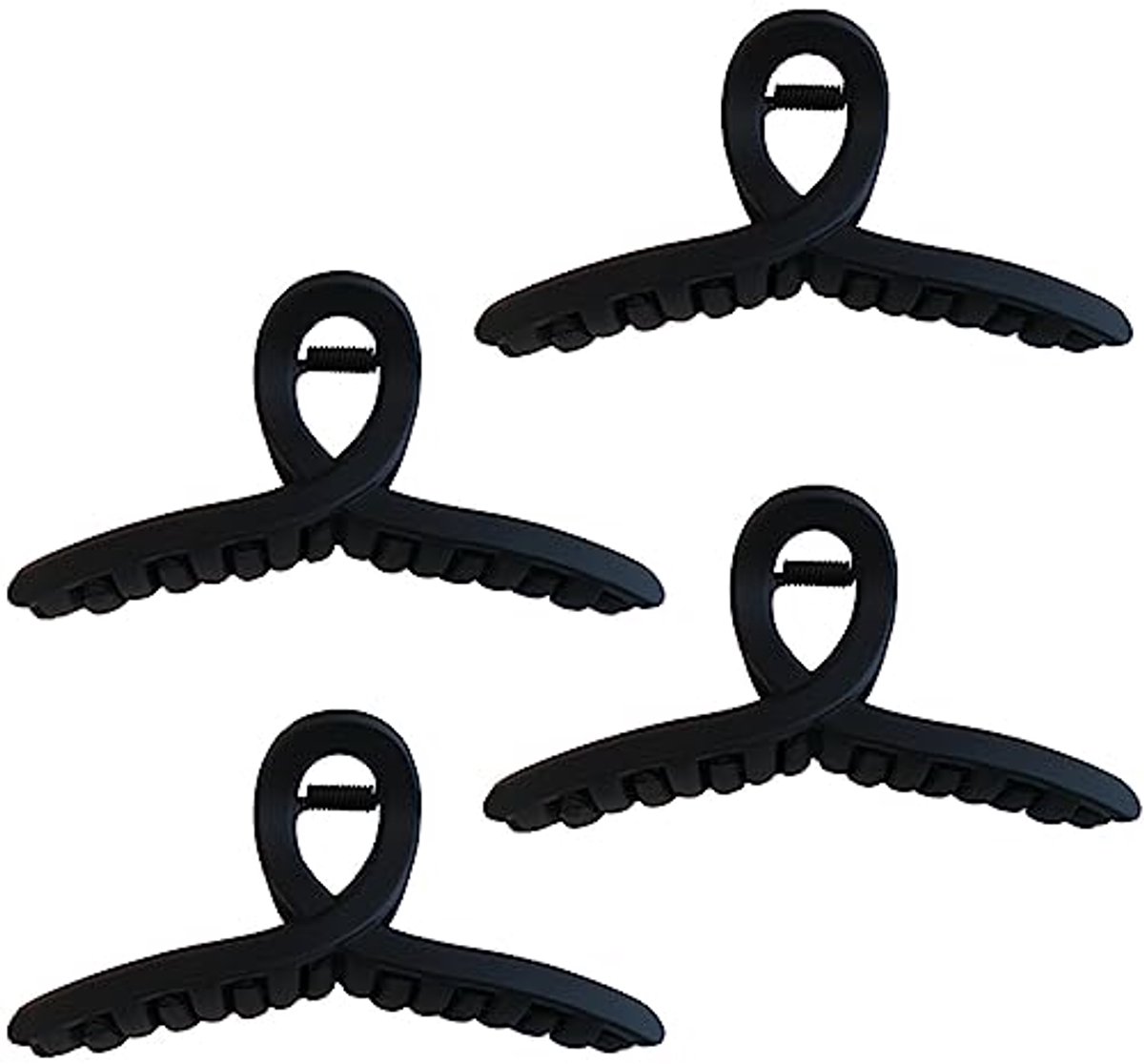 Haar Claw Clips 4.3 Inch - Grote Zwarte Mat Teen voor Dames en Meisjes (4-pack)