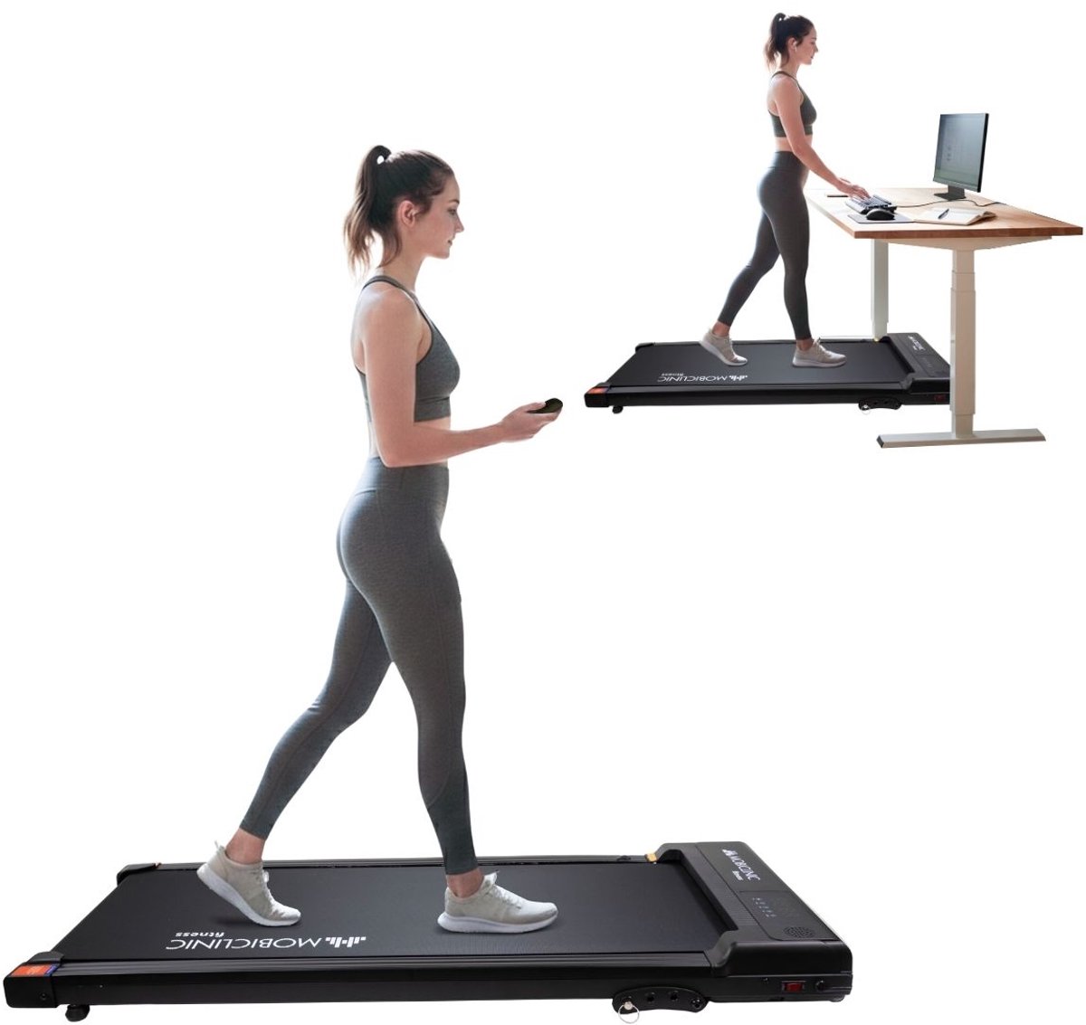 Mobiclinic Andy - Loopband - 8 km/u - 3 hellingsniveaus Eenvoudig te monteren - Afstandsbediening - Digitaal display - Zonder armleuningen - Zwart