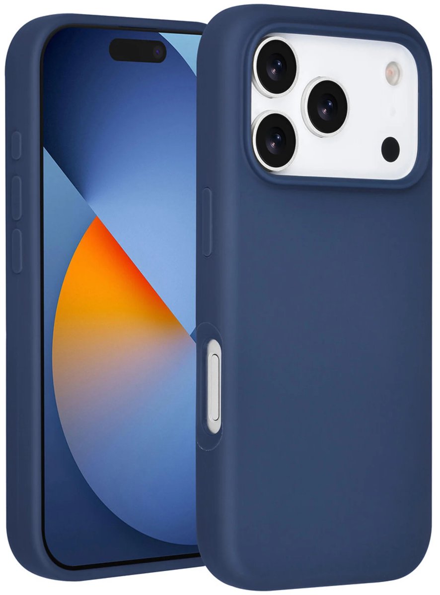 Backcover - Premium Liquid Silicone Soft Hoesje - Geschikt voor: iPhone 17 Pro - Donker blauw