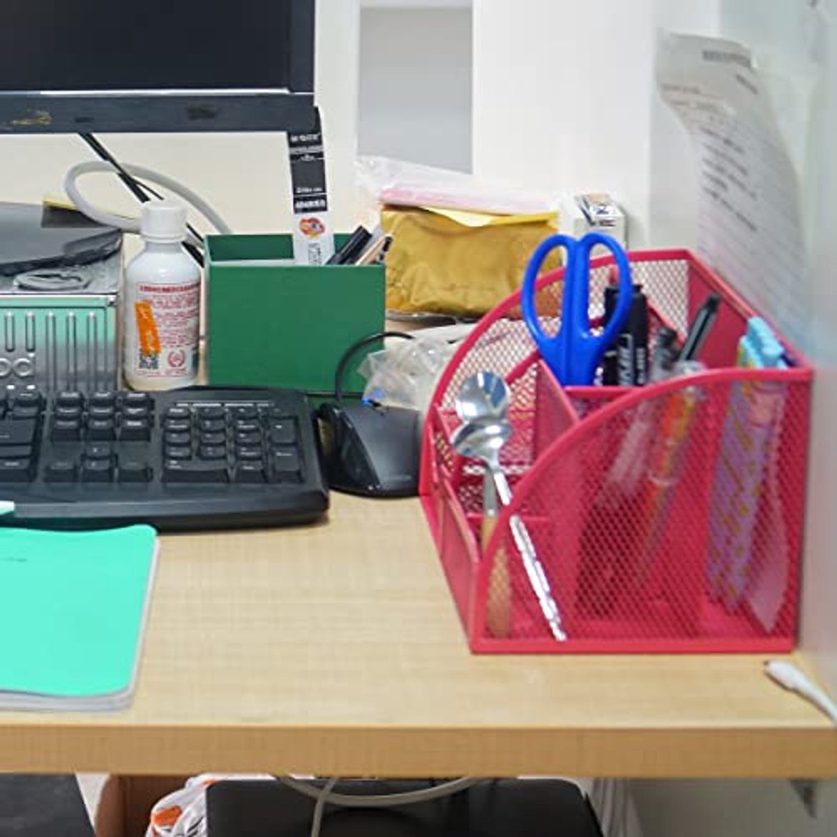 Multifunctionele Bureau-organizer met Lade en Sorteervakken in Roze