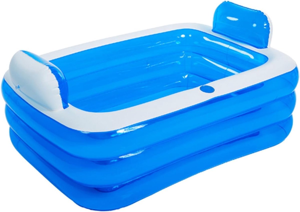 Opblaasbare Draagbare Spa voor 2 Personen - Bubbelbad met Rugleuning en Afvoer - Ideaal voor Thuis en Buiten