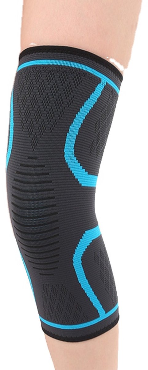 Jonyx - Kniebrace - Knieband - Compressie - Bandage - Knee sleeve - Tegen blessures - Elastisch - Grijs/blauw - Maat XL