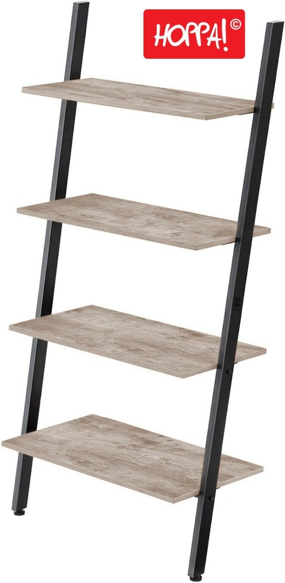 Hoppa! | Ladderkast | Greige/Zwart | Metaal | 64 x 35 x 150 cm (B x D x H)