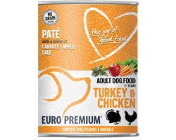 Euro-Premium Paté Adult Hondenvoer Nat Turkey & Chicken - 400 gr