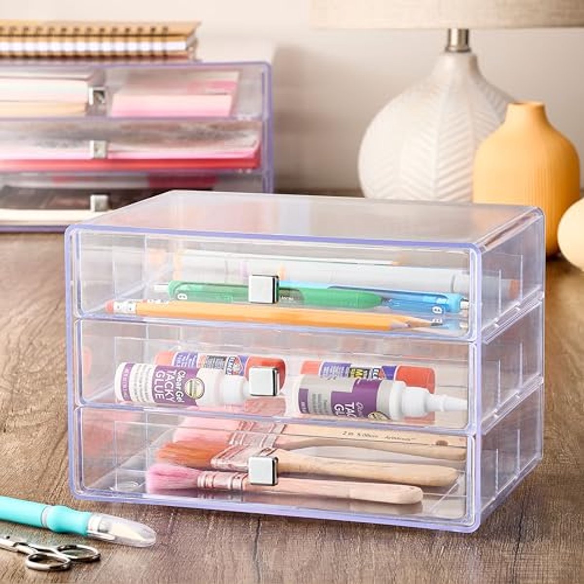 Washi Tape Organizer met Drie Lades - Perfect voor Creatieve Projecten