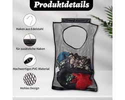 Wasknijperzak om op te hangen, herbruikbare knijperzak voor wasknijpers, eenvoudige ophanghaak voor het opbergen van wasknijpers, waszak voor huis en tuin