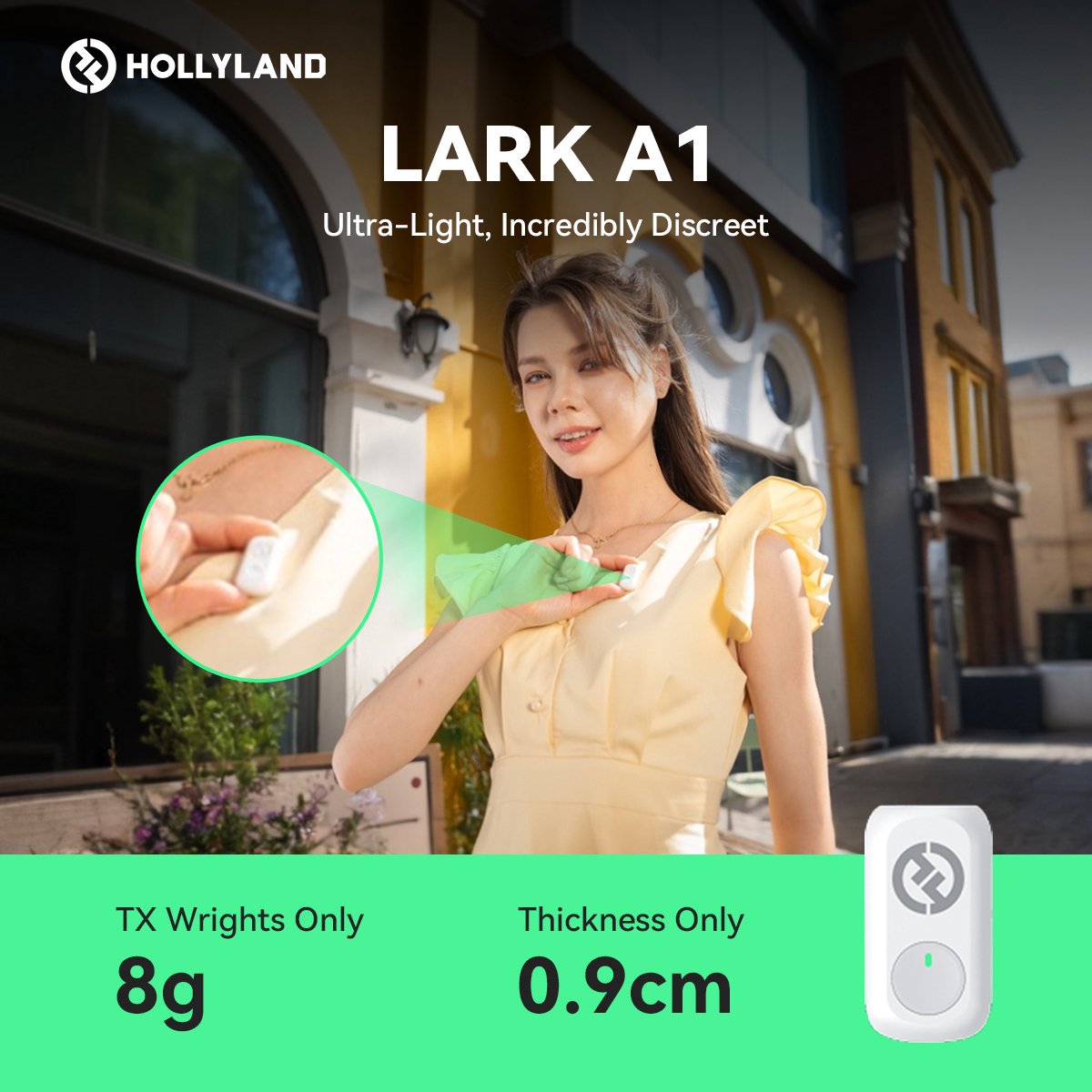 Hollyland LARK A1 Combo Mini Wireless Microphone for iPhone and Android (2 TX + USB-C RX + Lightning RX + Charging Case), Magnetic Mic for YouTube, TikTok, Podcasts, Vlogging (Black) thumbnail 5