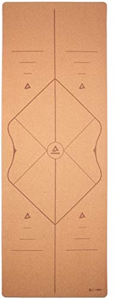 Yogamat Kurk 200x66 cm - Duurzaam en Antislip met Draagriem en Tas