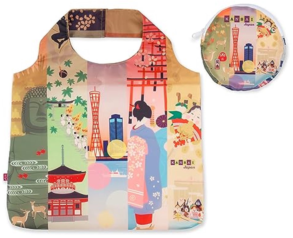 Herbruikbare boodschappentas met Japans ontwerp - opvouwbare compacte tas