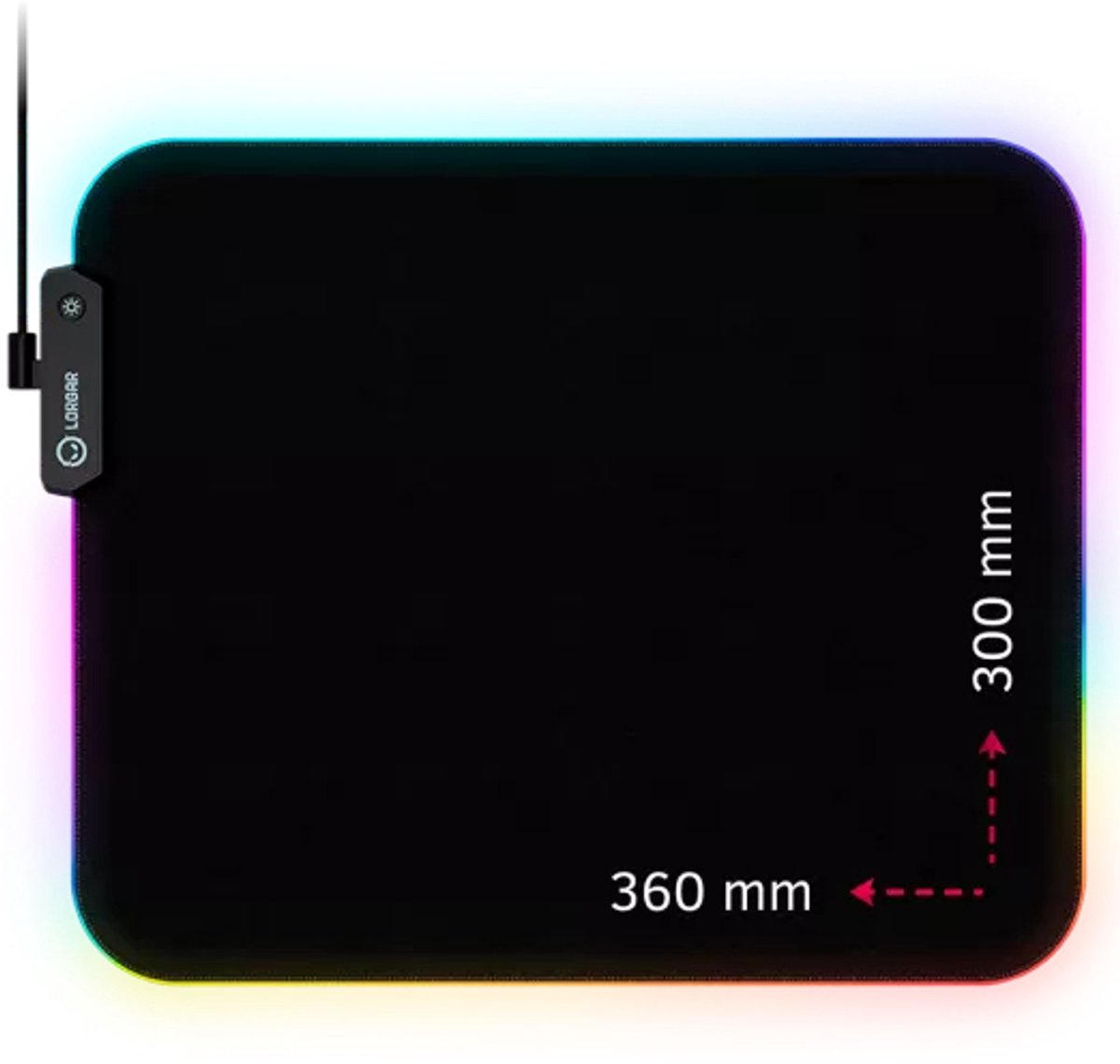 Lorgar Steller 913 - Gaming Muismat - RGB Backlight - Superior Glide Surface - Anti-Slip Base