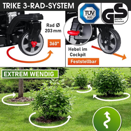 BRAST Benzine Rasenmäher Trike met - Trike Aandrijving | 5,2 kW - Medahomestore — afbeelding 3