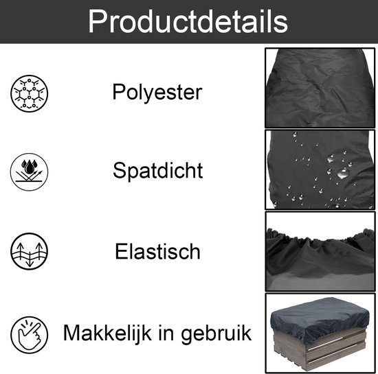 Purepeak Fietskrat Hoes Incl. Zadelhoes - 40x50cm - Krathoes Fietsmand Waterbestendig - Afdekhoes - Crate Cover - Zwart van Purepeak — afbeelding 2