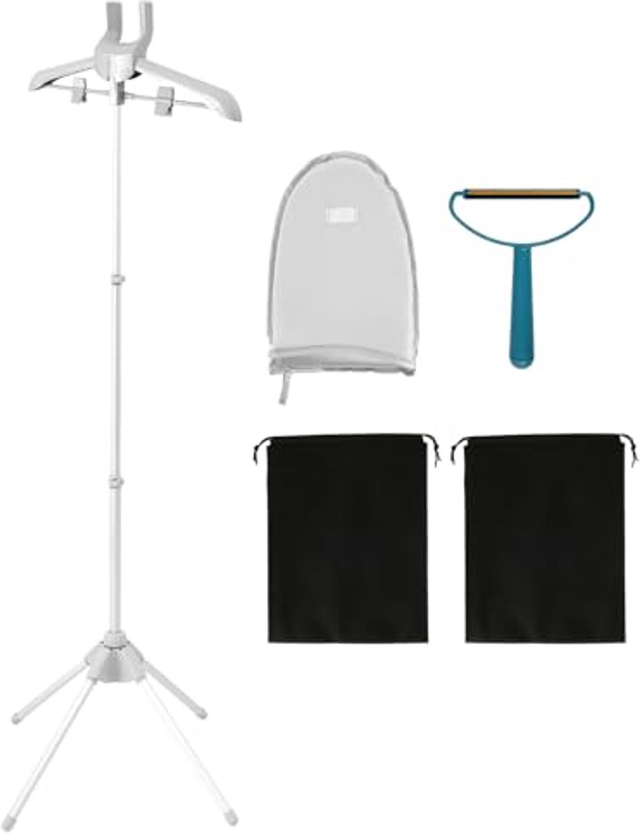 Opvouwbare kleerhanger met 360° rotatie en verstelbare hoogte van 84 tot 160 cm