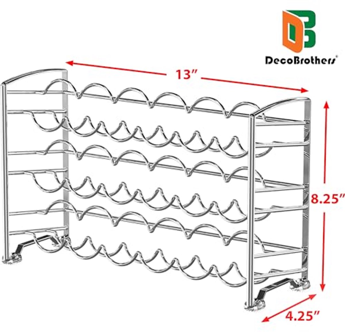 Kruidenrek Standhouder met 18 Flessen en 48 Labels in Chroom
