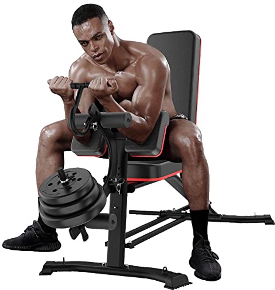 Verstelbare Halterbank met Voetsteun - Multi-Position Bench voor Krachttraining, Dumbbell Oefeningen en Buikspieroefeningen