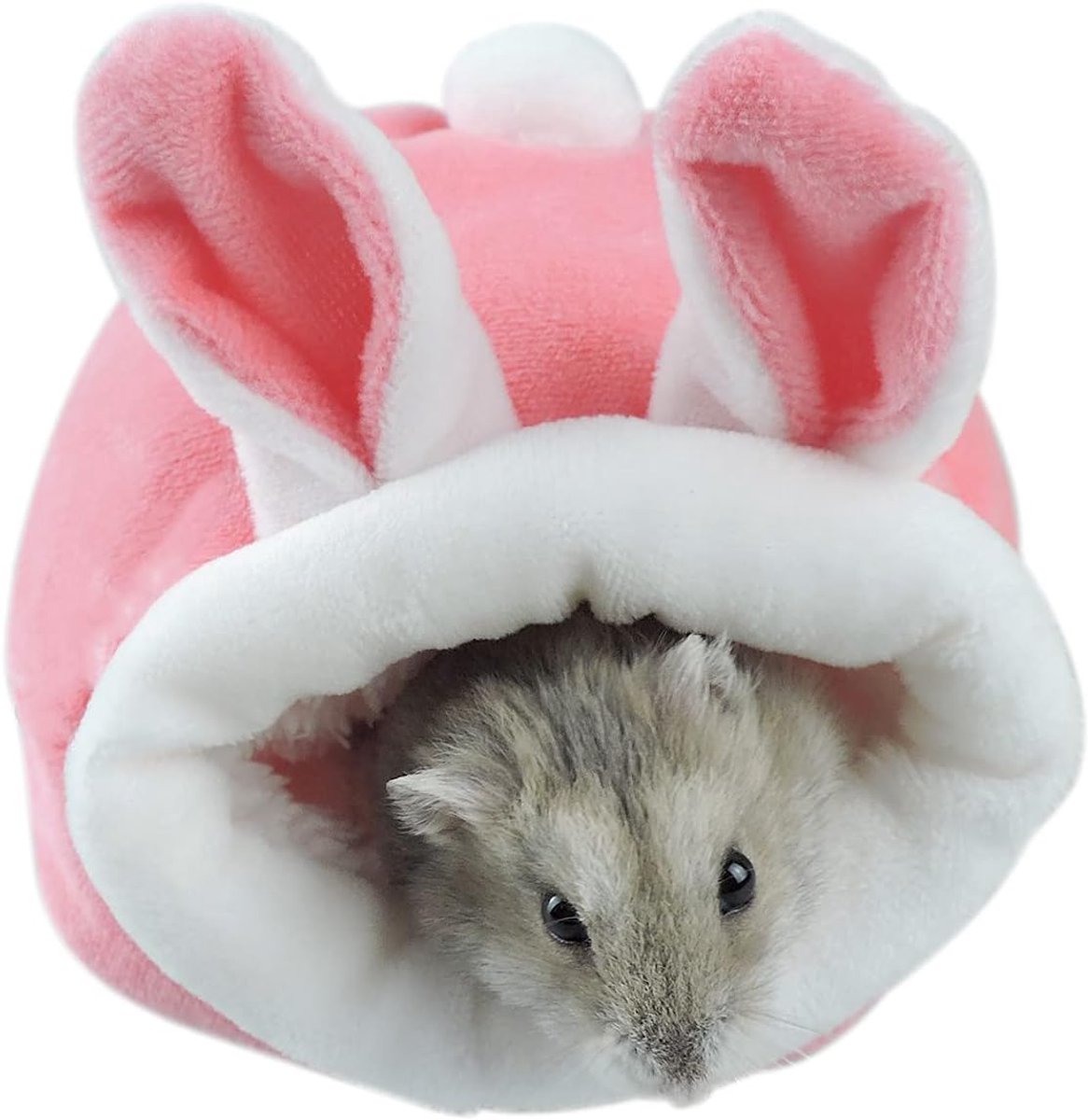 Daity Hamsterbed - zacht en warm mini-hamsterhuis - schattig - antislip slaaphuisje voor hamsters - bodembedekking voor kleine dieren - geschikt voor dwerghamsters - mini-egels en kleine huisdieren (roze)
