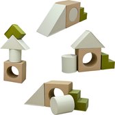 Sunny Sasa Foam Blokken – Zachte Klim- Stapel- en Speelblokken – Beige, Bruin en Groen – Softplay Foamblokken - Montessori Speelgoed – 4-delig - Vanaf 12 maanden – Veilig Binnen Spelen