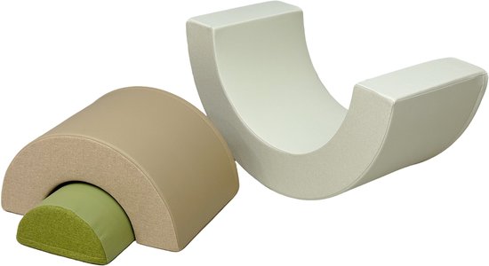 Sunny Seli Regenboog Foam Blokken - Zachte Klim- Stapel- en Speelblokken - Beige, Bruin en Groen - Softplay Foamblokken - Montessori Speelgoed - 3-delig - Vanaf 12 maanden - Veilig Spelen en Leren van Merkloos — afbeelding 4